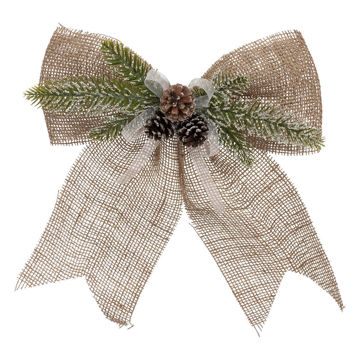 SCHLEIFE Jute Zweig Zapfen 33/38 cm - Beige, Naturmaterialien (38/6.5/33cm) - Atmosphera Createur d´interieur