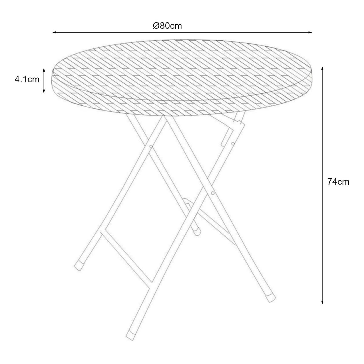 KLAPPTISCH Mark - Schwarz, Kunststoff/Metall (80/80/74cm) - [en.casa]