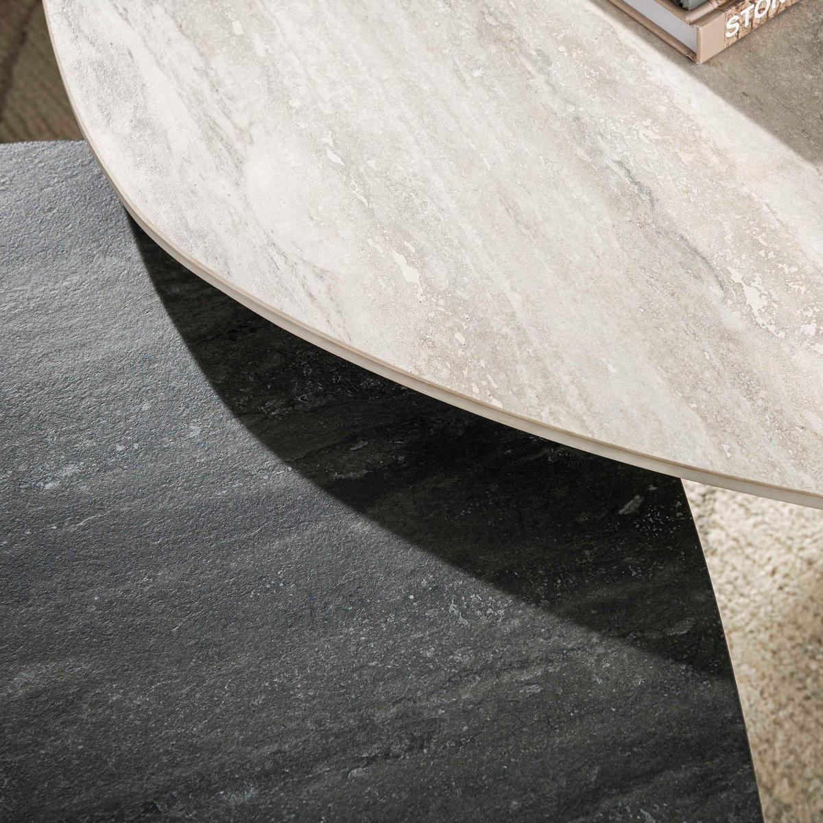 COUCHTISCH Twin - Grau - 87/100/41 cm - 2er-Set - Grau, Keramik (87/100/41cm) - Hoyz Collection