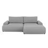 ECKSOFA mit Schlaffunktion, Bettkasten, extrabreite Ottomane rechts, abgerundete Armlehnen, B240/T145/H81 cm, Bezug Bouclé-Charakter Grau / 21029 - Schwarz/Grau, Kunststoff/Textil (240/145cm) - luma-home