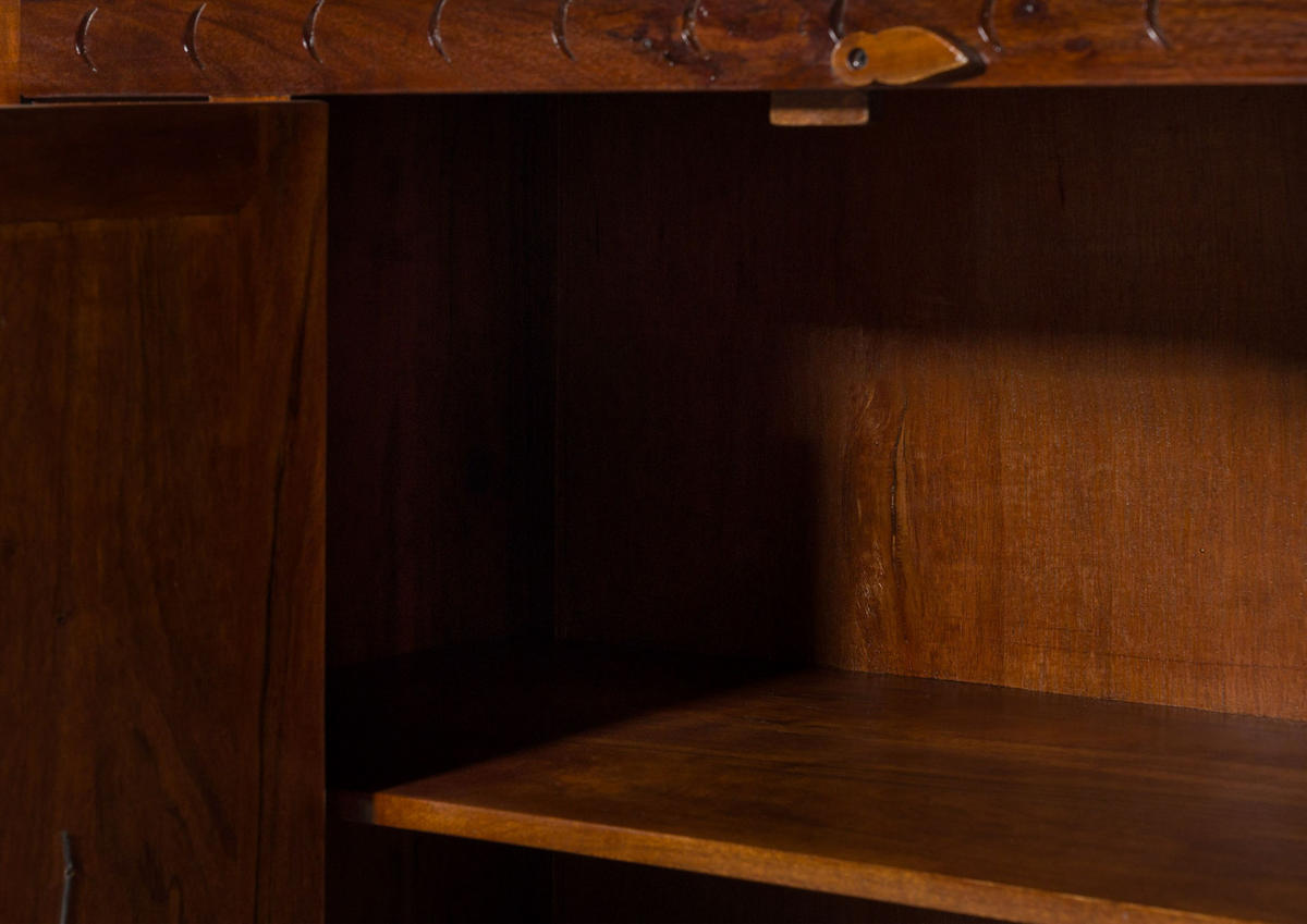 SIDEBOARD Akazie 171x50x90 nougat lackiert OXFORD #403 - Dunkelbraun, Holz (171/90/50cm) - Massivmoebel24