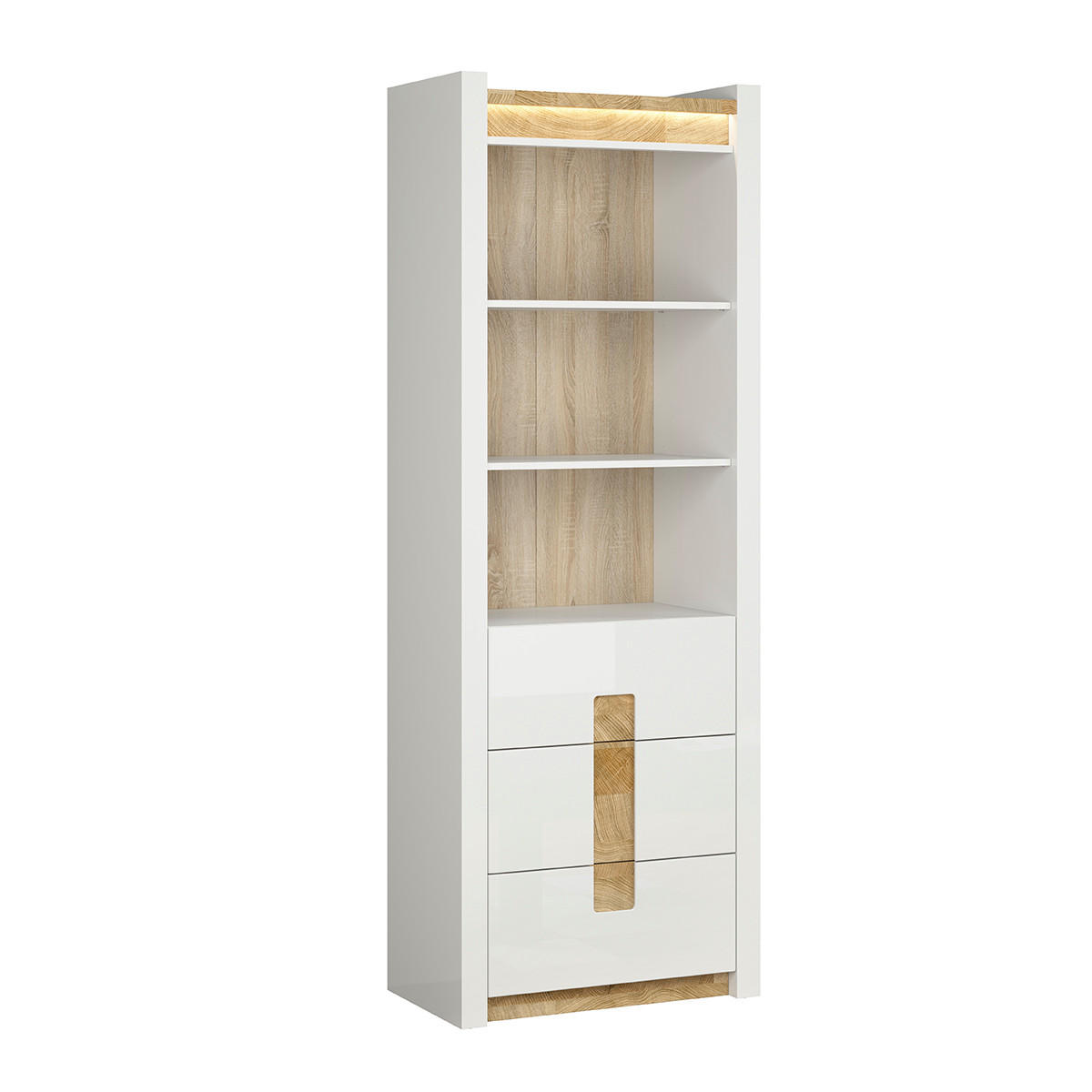 BÜCHERREGAL Helios Weiß und Holz - Weiß, Holzwerkstoff (72/202/42cm) - Petits-meubles