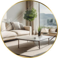 WANDSPIEGEL rund 80 cm Metall Gold Glanz - Goldfarben, Metall (80/80/3cm) - CLP