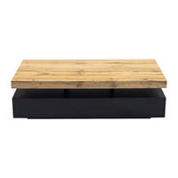 COUCHTISCH - 120 cm x 60 cm - Holz, Platte - Schwarz, Naturfarben Hell - FELIX - Schwarz/Naturfarben, Holz (60/120/35cm) - Vente-Unique