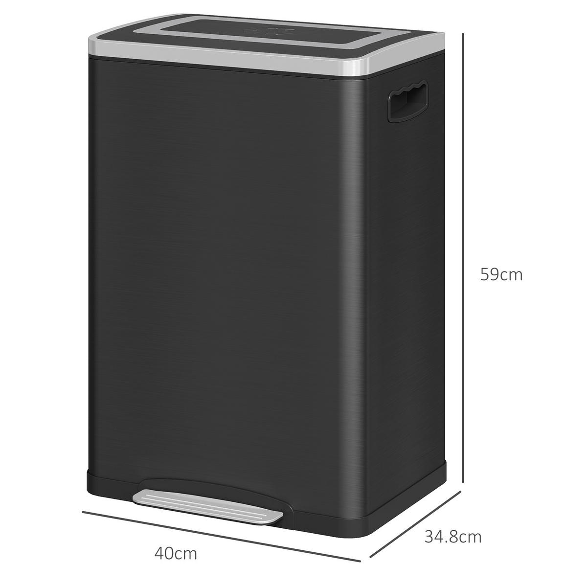 ABFALLEIMER Schwarz 1 Stück - Schwarz, Kunststoff (34.8/59/40cm) - GiPP