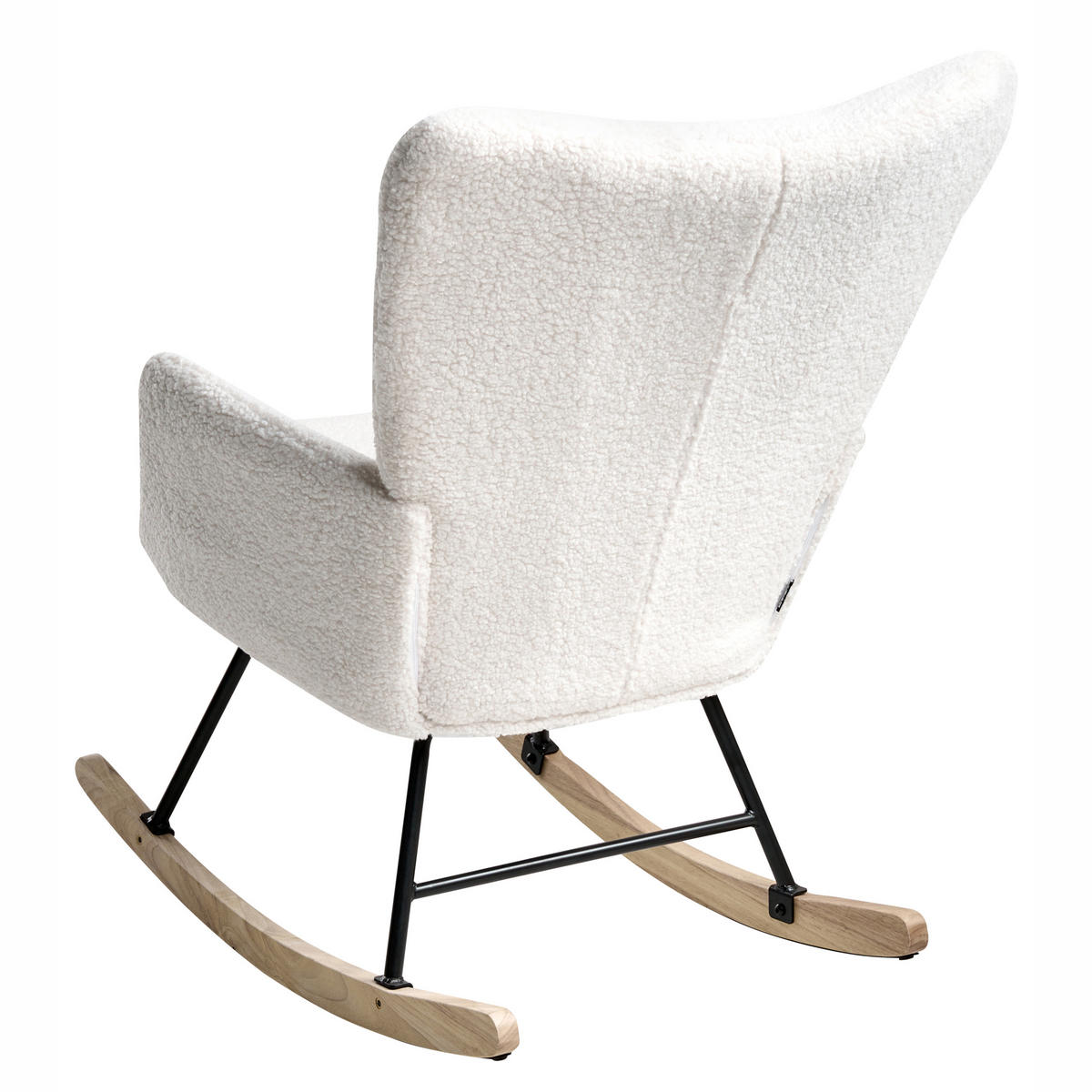 SCHAUKELSESSEL Bouclé Weiß Sandve - Hellbraun, Textil (72/98/87cm) - Beliani
