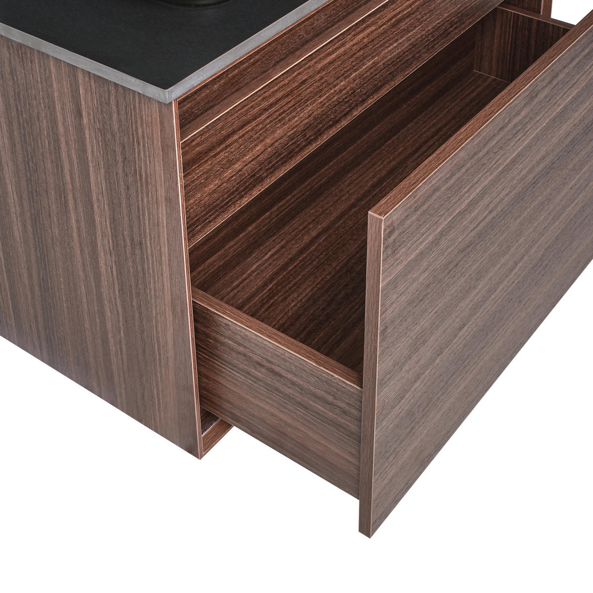 WASCHBECKENUNTERSCHRANK wandmontiertk mit Waschbecken Dunkelbraun Arica - Dunkelbraun, Holzwerkstoff (80/58/50cm) - Beliani