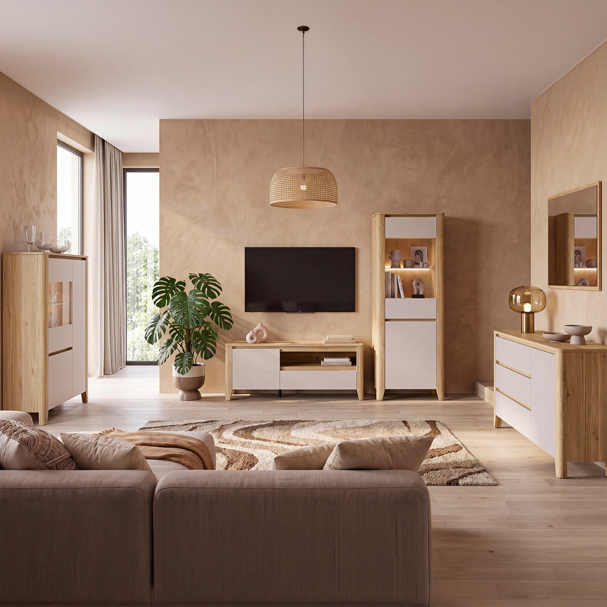 TV-MÖBEL Samara Holz - Braun, Holzwerkstoff (161/64.5/42.5cm) - Petits-meubles