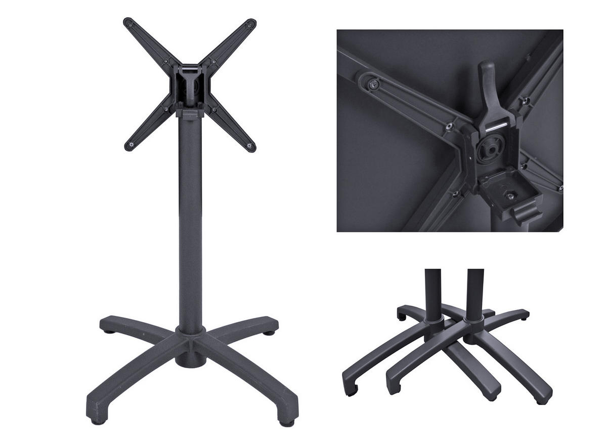 TISCHGESTELL Wilma Klappfunktion Anthrazit 70x68x68cm - Anthrazit, Metall (68/70/68cm) - DELUKE