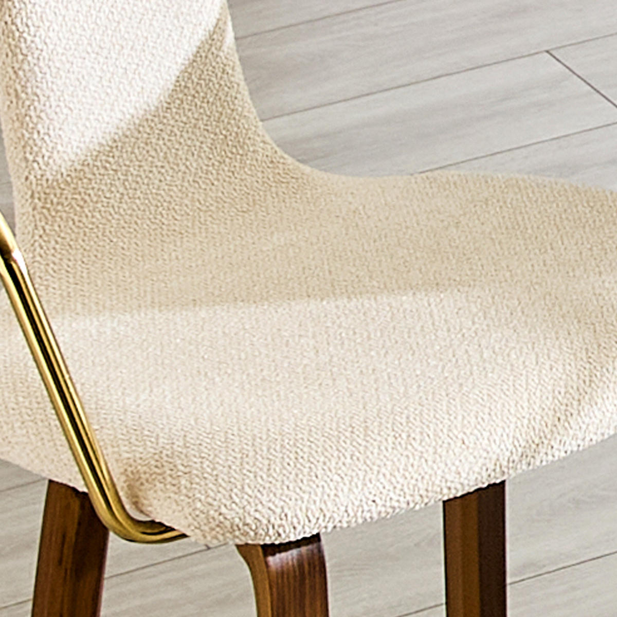 BARHOCKER Weiß 2er-Set mit Armlehne Teddystoff und Holzbeinen - Weiß, Holz (54.7/88/44cm) - PANGIVO