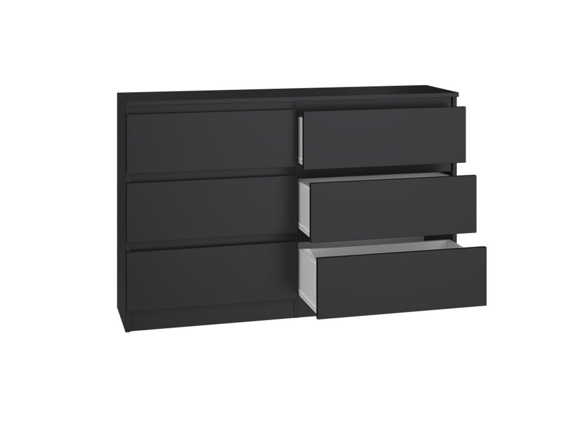 KOMODA černá 120/75/30 - černá, kompozitní dřevo (120/75/30cm) - RAUMHIRSCH FURNITURE