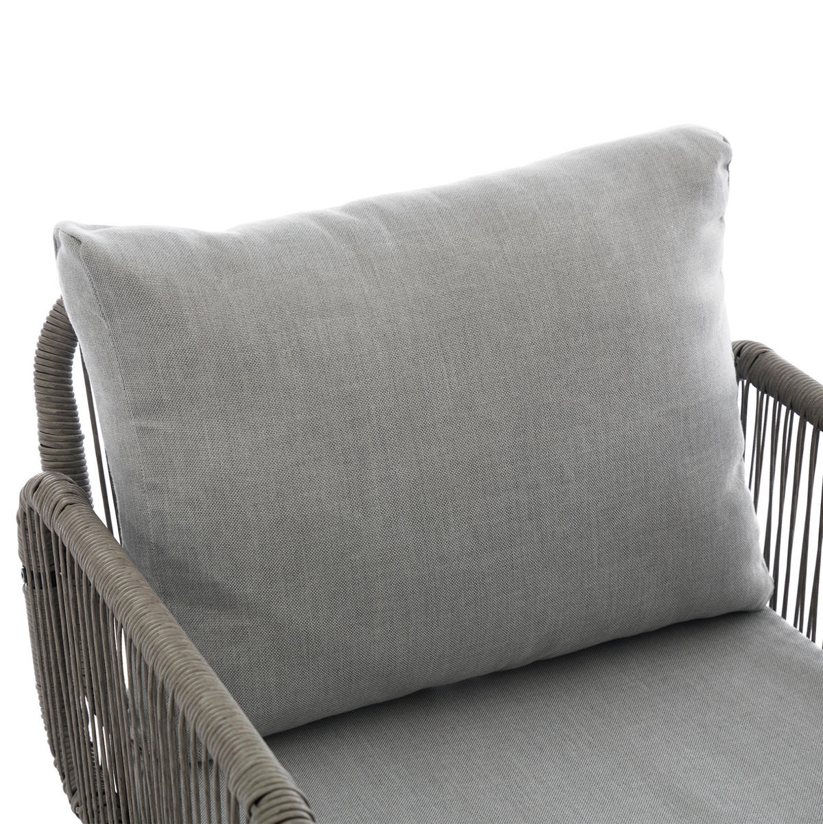 GARTENMÖBEL-SET 4-teilig mit 2-Sitzer-Sofa, 2 Sesseln, Couchtisch und Kissen, verzinkter Stahl, Grau - Grau, Textil - Redom