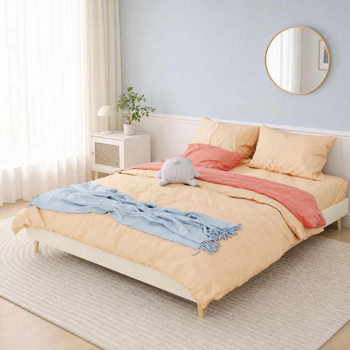 POLSTERBETT 160/200 mit stabilem Rahmen und modernem Design in Beige - Beige, Holzwerkstoff/Textil (160/200cm) - EVRYAE