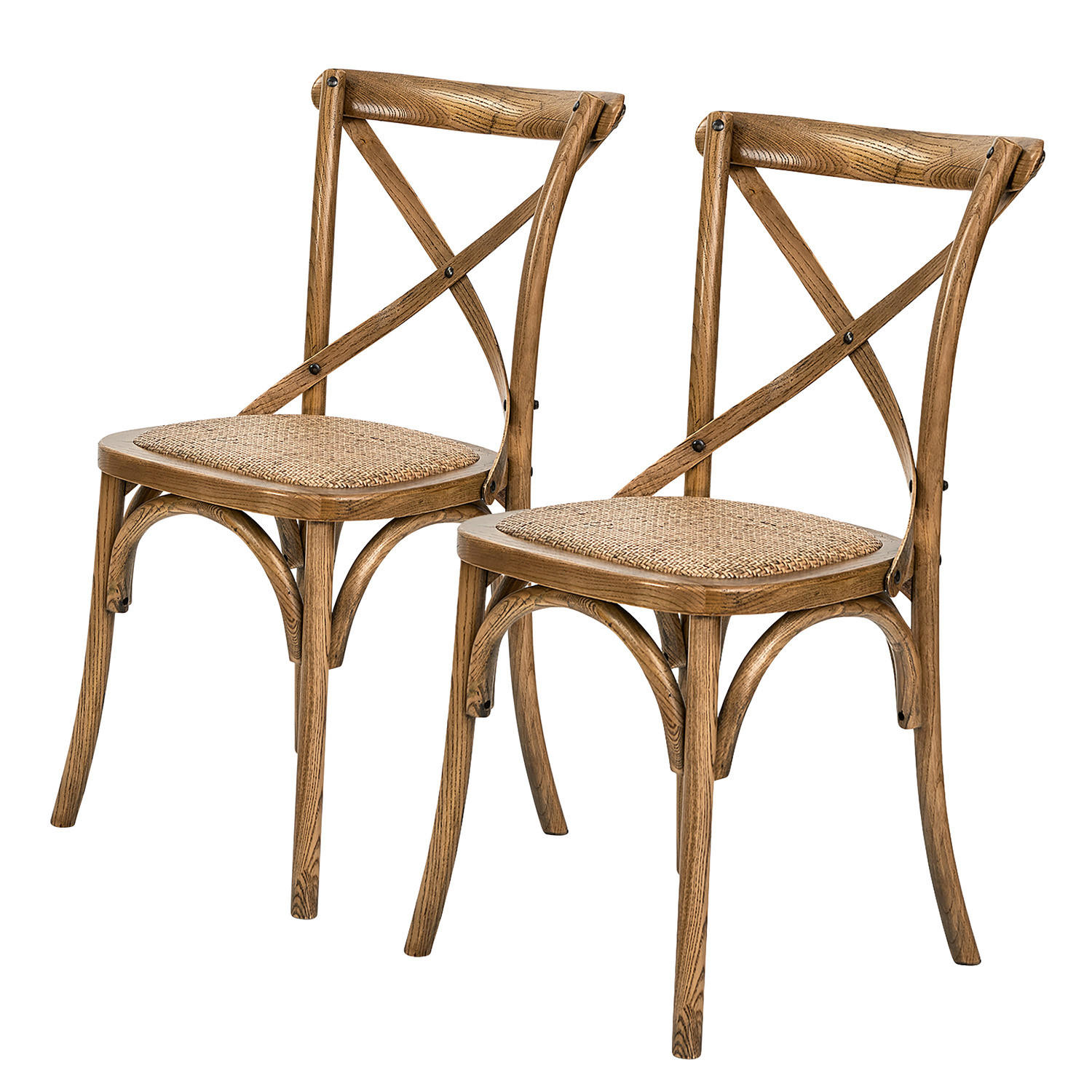 STUHL (2er Set) Cross Country - Braun, Naturmaterialien (42/87/46cm) - Butlers