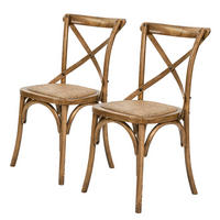 STUHL (2er Set) Cross Country - Braun, Naturmaterialien (42/87/46cm) - Butlers