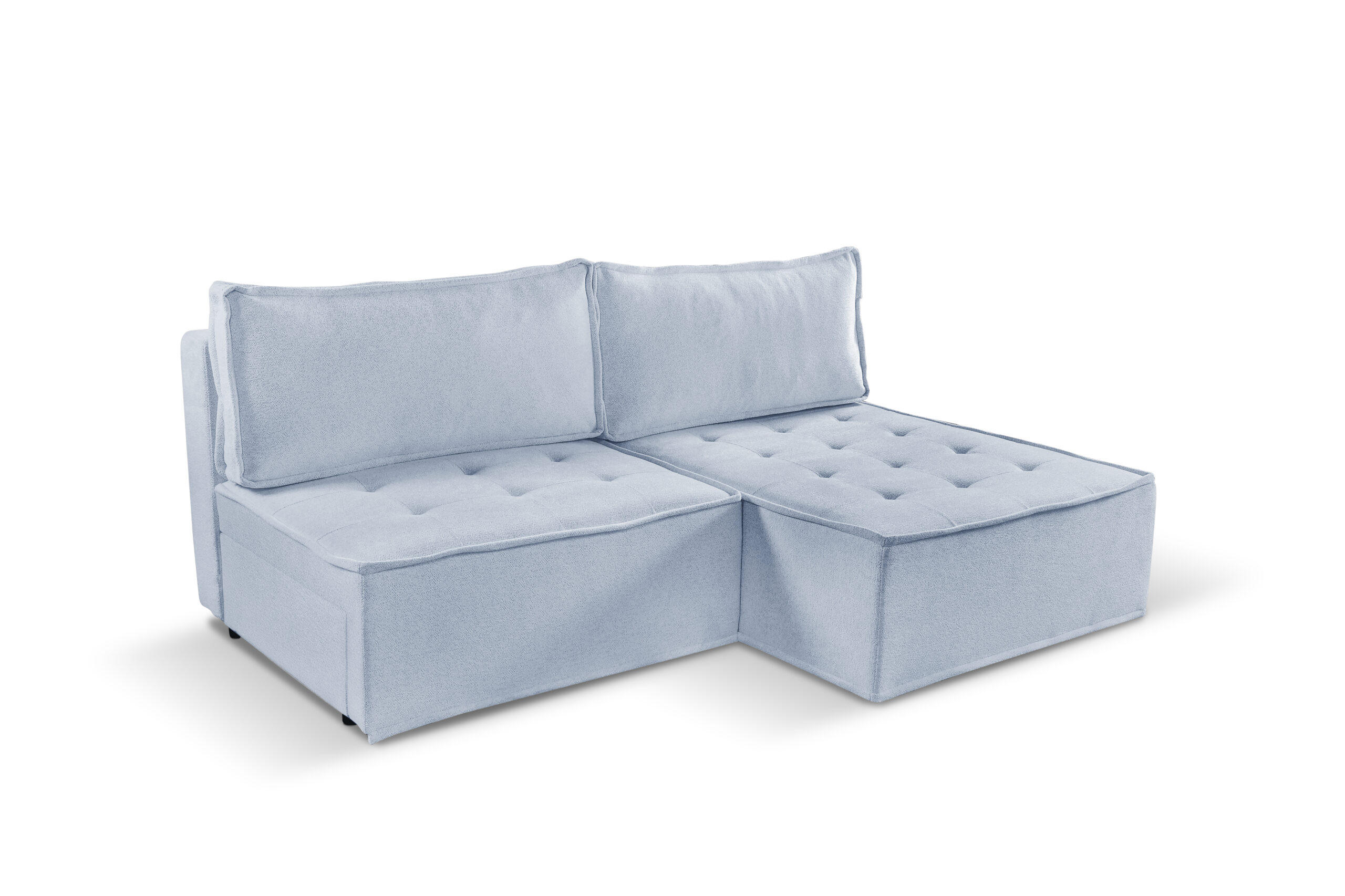 ECKSOFA Bohoo Mini Modernes Mit Schlaffunktion Hellgrau Rechts - Hellgrau, Holz (200/140cm) - Kaiser Möbel