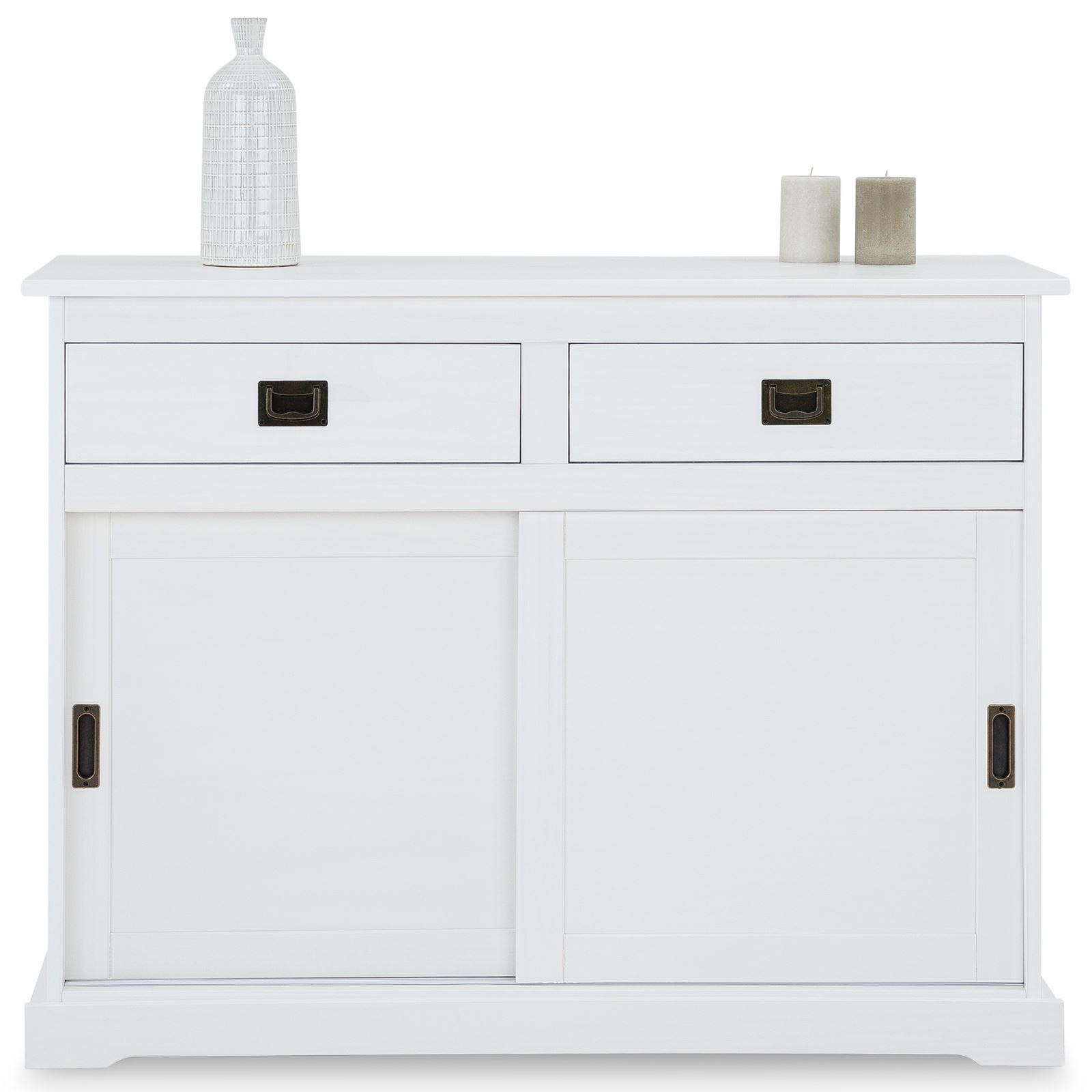 IDIMEX KOMMODE Weiß 110cm × 46cm × 84cm