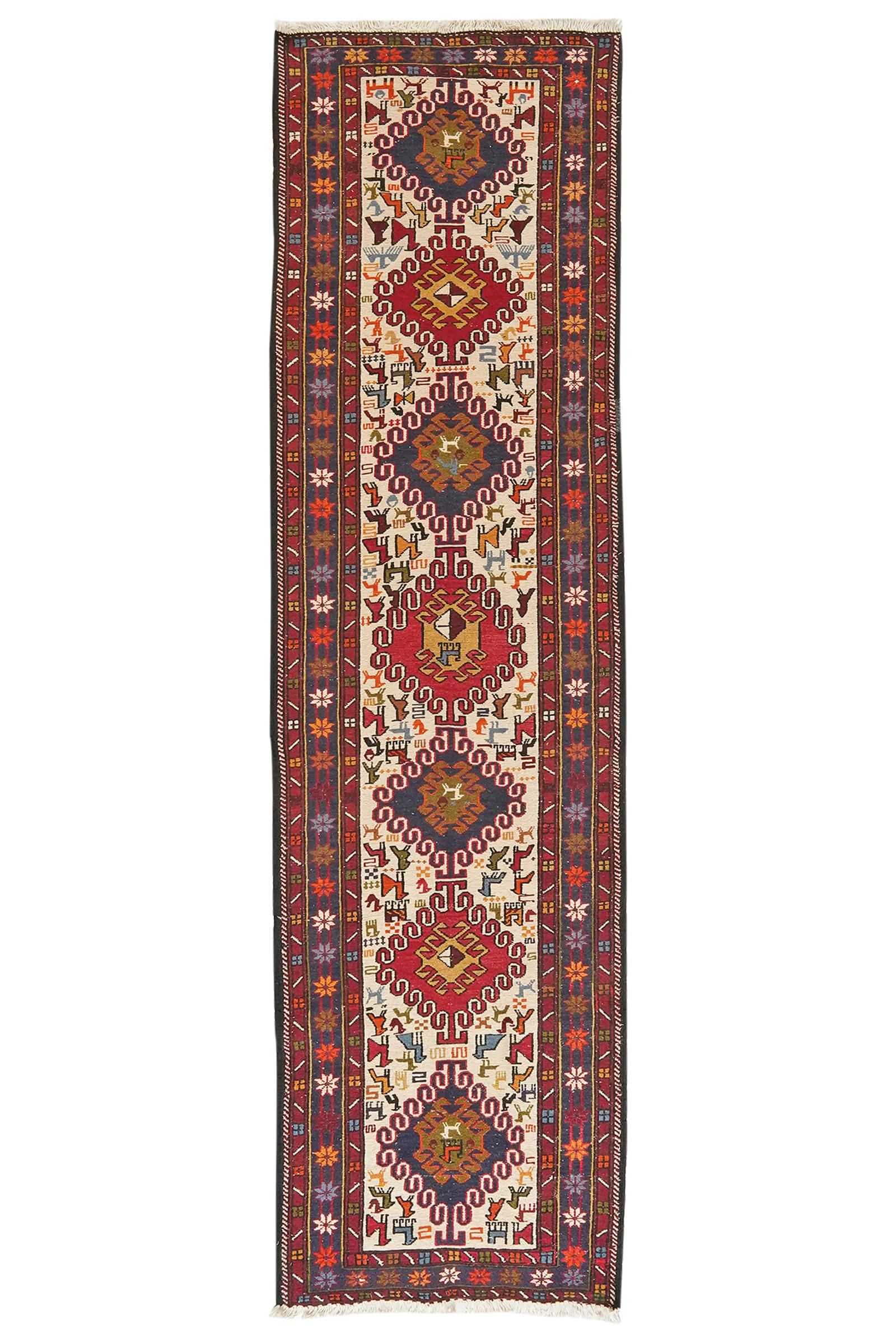 LÄUFER Sumak Shahsavan Beige 275/74 cm Wolle - Beige, Textil (74/275cm) - Looma
