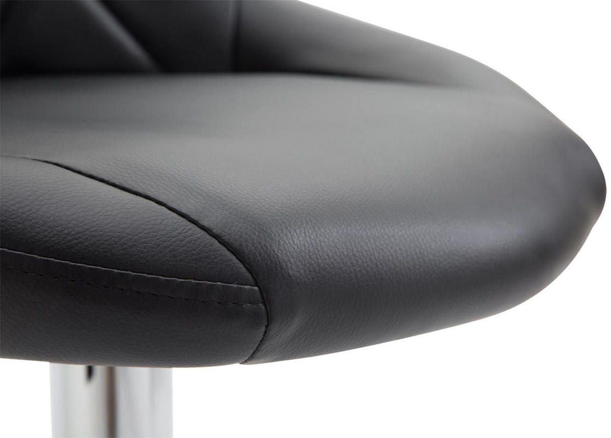 BARHOCKER Lazius, Gestell Metall in Chromoptik, Kunstleder Schwarz - Chromfarben/Schwarz, Kunststoff/Textil (46/100/49cm) - TPFLiving