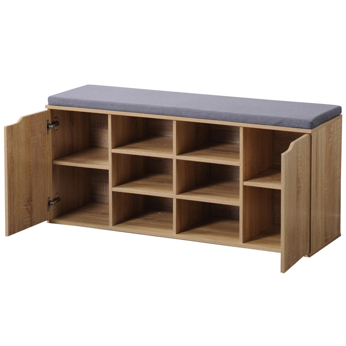 SCHUHREGAL mit Sitzfläche 103/30,5/48 cm - Braun, Holzwerkstoff (30.5/48/103cm) - Kesper
