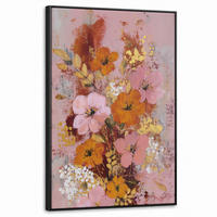 LEINWAND Bilder mit Rahmen - Malerei - Blumen - Rustikal - Rosa - 60x90 - Altrosa, Textil (60/90cm) - MuchoWow