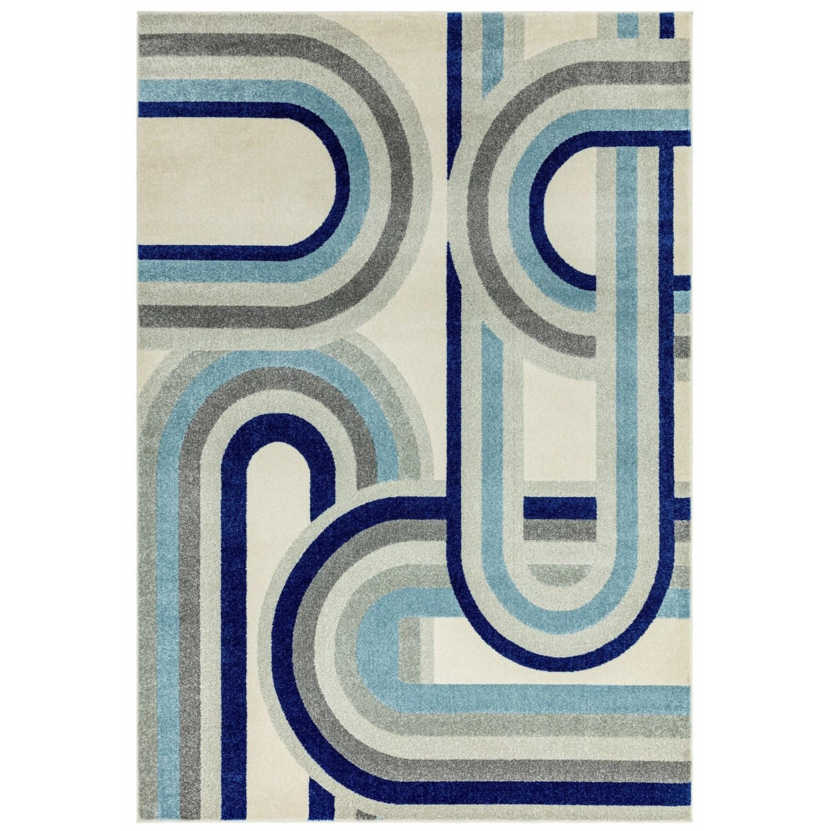 TEPPICH für Wohn- und Schlafzimmer im Retro-Stil von AVON Blau 160 x 230 cm - Blau, Textil (160/230cm) - Novatrend