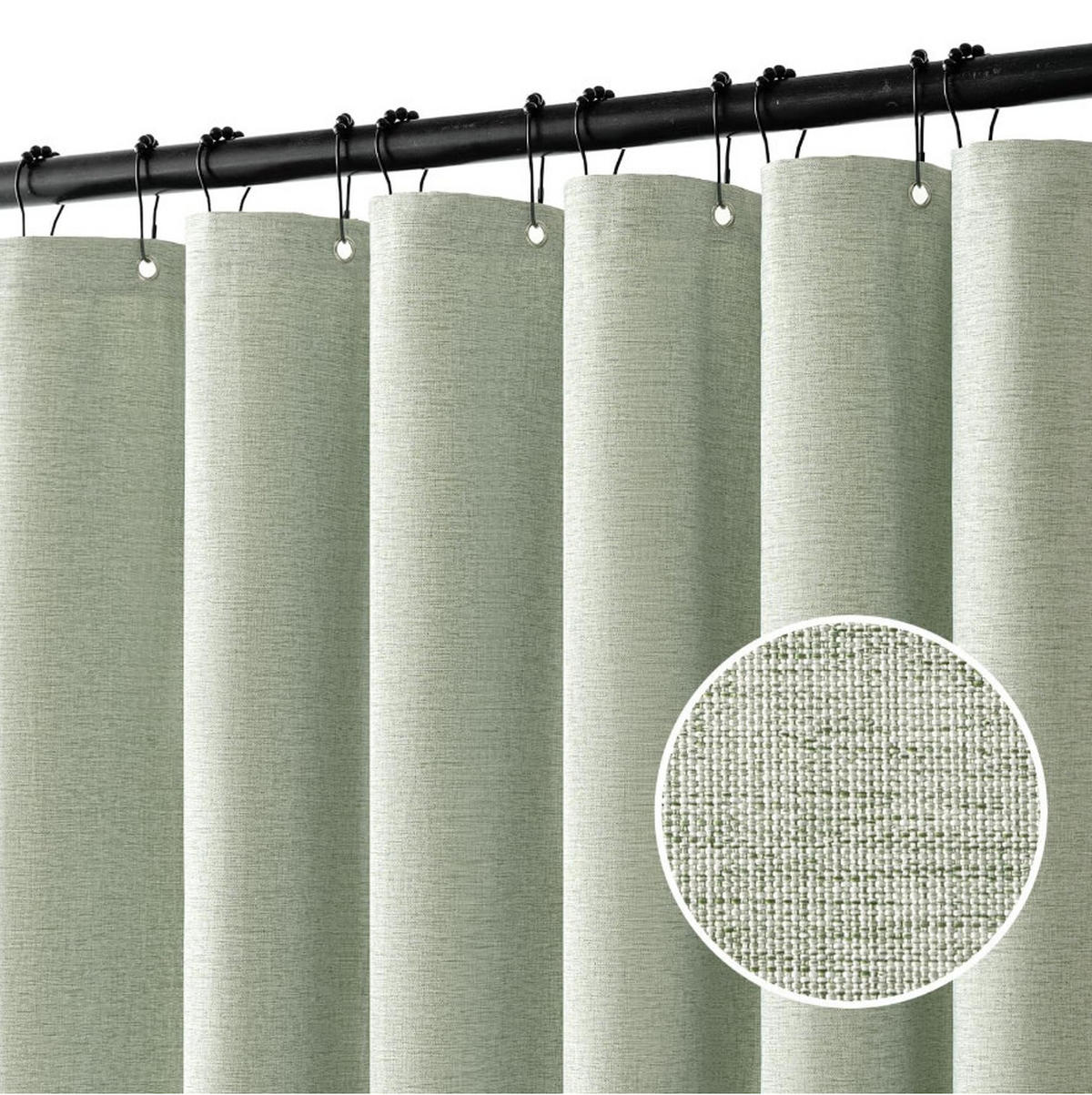DUSCHVORHANG, grün, Leinenoptik, 90 x 180 cm - Grün, Textil (180/90cm)