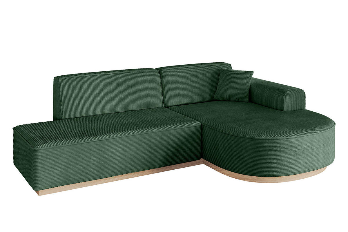 ECKSOFA Ottomane Rechts ARRIO-L1 - 243x171x83 cm Grün - Grün, Holzwerkstoff/Textil (243/171cm) - ALTDECOR