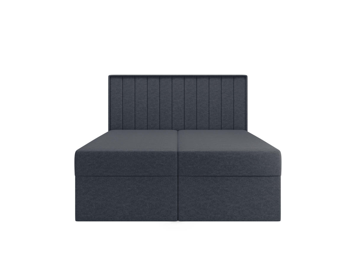 BOXBETT - Taschenmatratze + Topper 140x200 marineblau Velvet - Dunkelblau, Holz/Holzwerkstoff (140/200cm) - SIMKAM Furniture