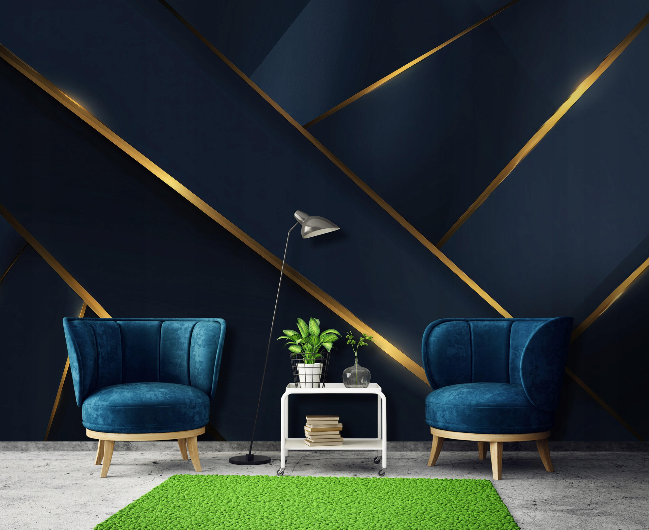 FOTOTAPETE Abstrakt Glamour Blau 150x105 cm - Multicolor, Papier (150/105cm) - Wallarena