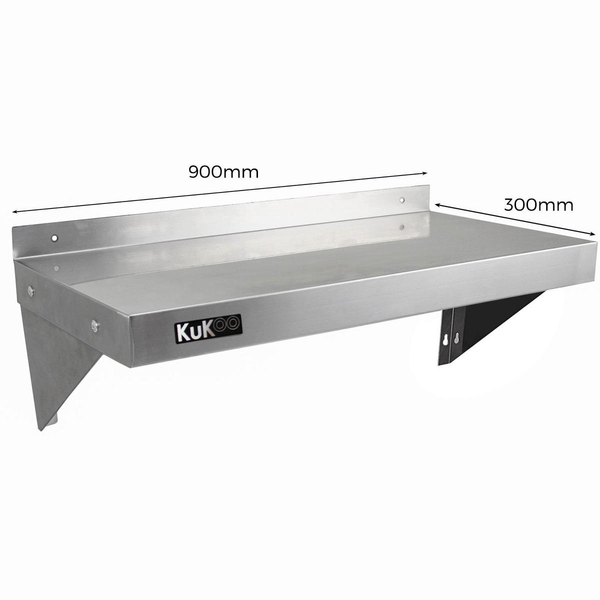 WANDREGAL 2 x 900mm - Silberfarben, Metall (90/23/30cm) - Kukoo