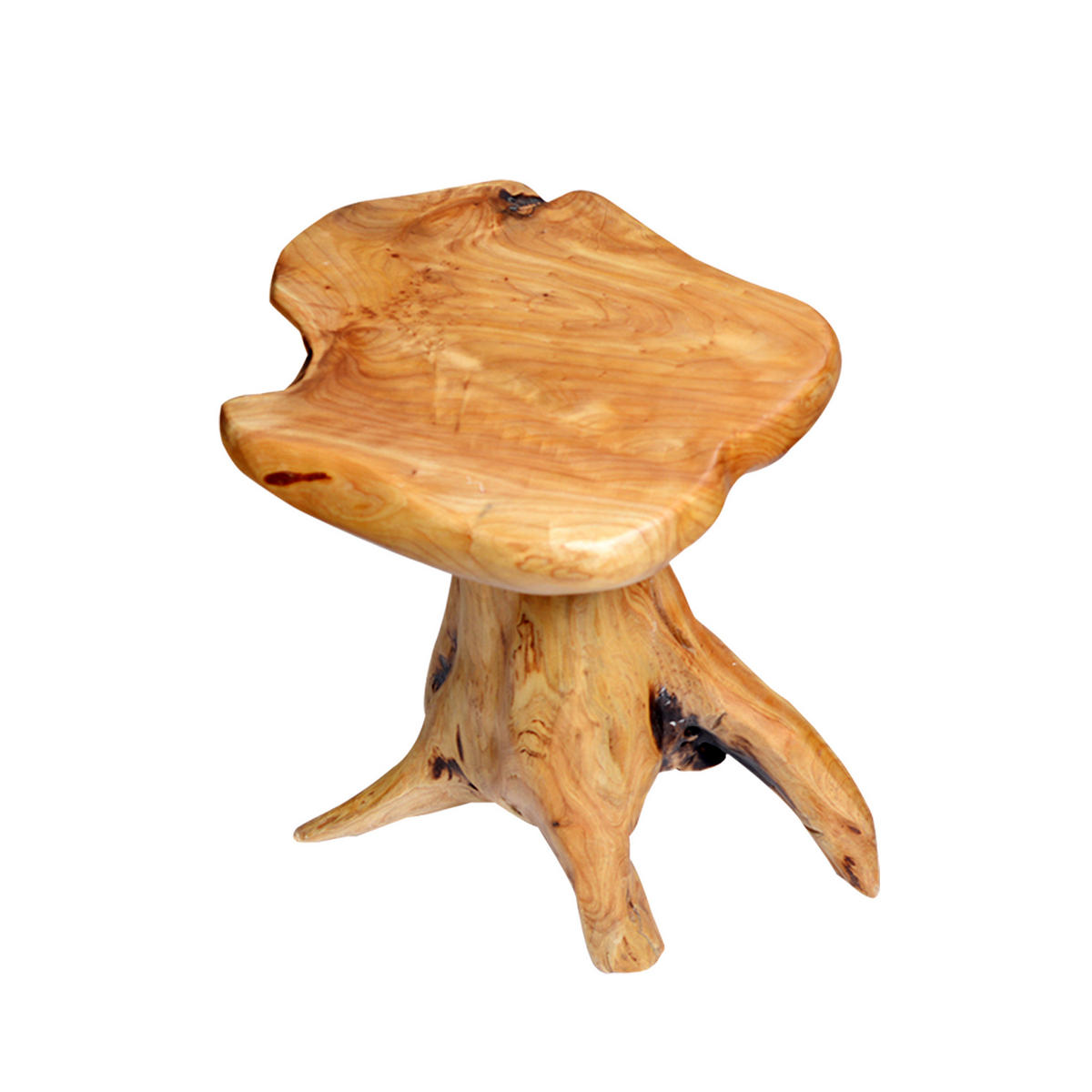 COUCHTISCH aus massivem Tannenholz in Naturfarbe – unregelmäßige Form - Naturfarben, Holz (35/30/37cm) - BEAOK