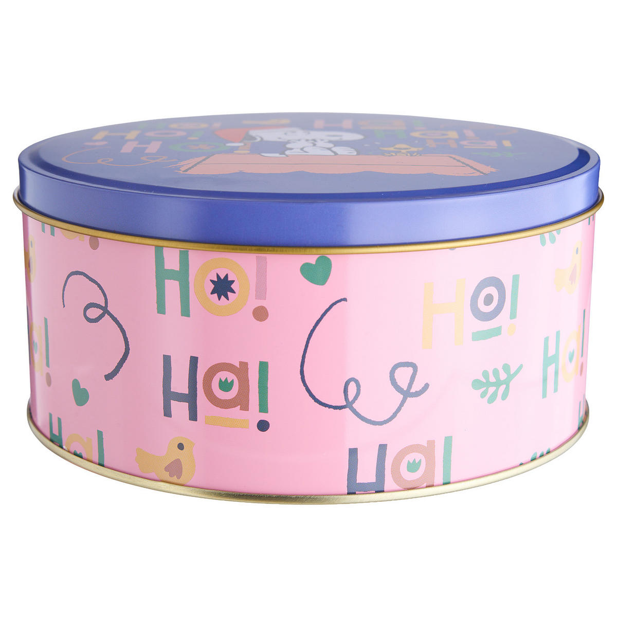 KEKSDOSE Peanuts HoHoHo - Blau/Pink, Metall (16/7/16cm) - Butlers