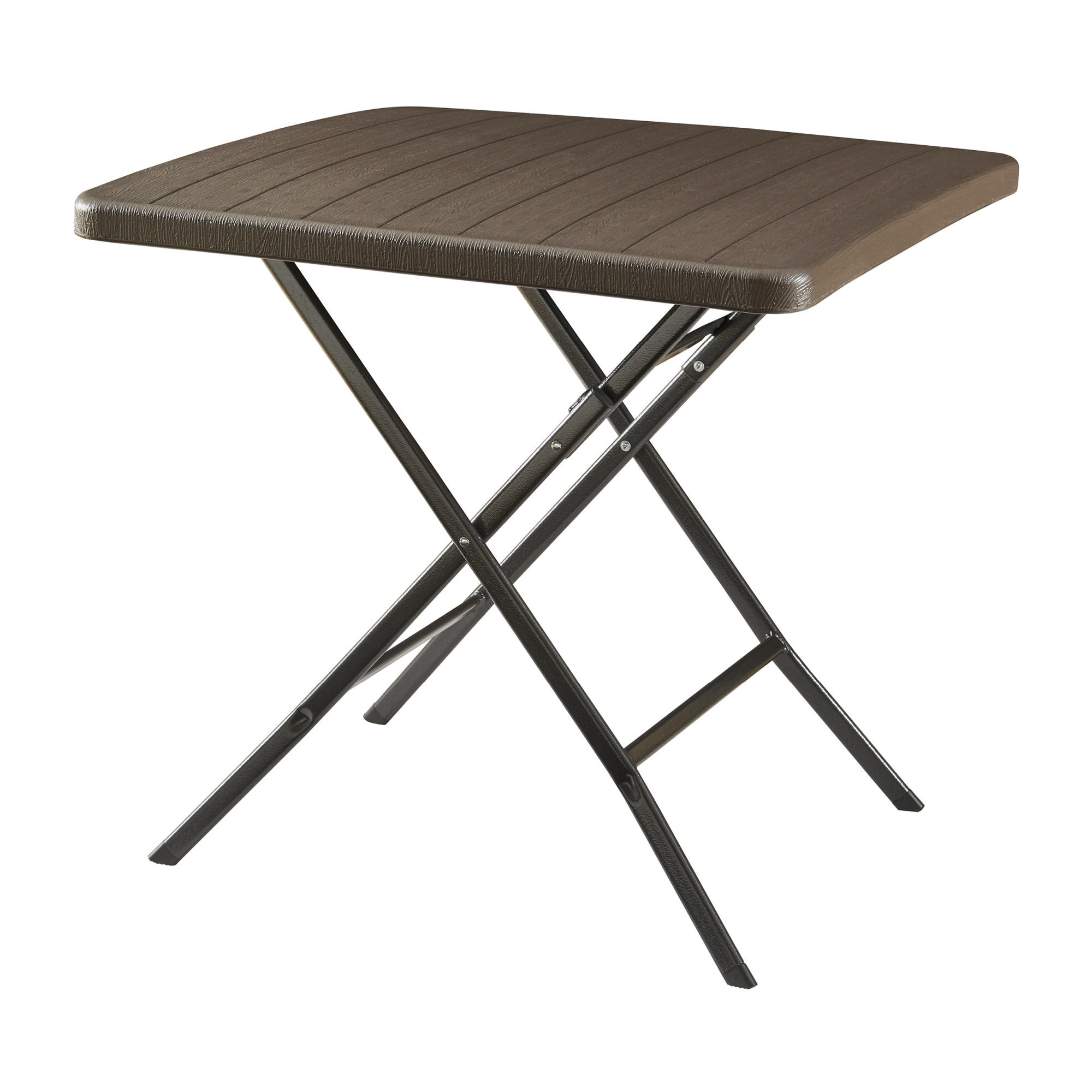 KLAPPTISCH Lillestrøm - Dunkelbraun, Kunststoff/Metall (78/78/74cm) - [en.casa]