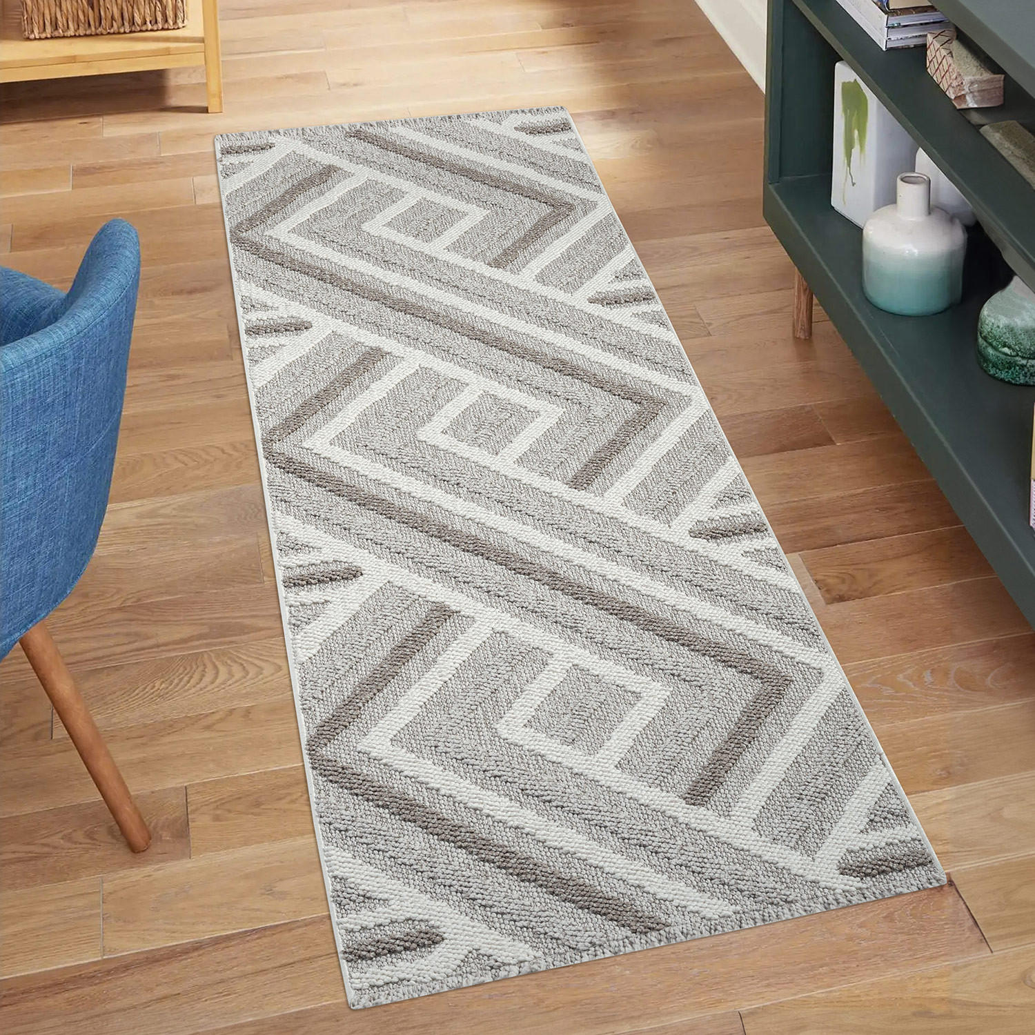 KURZFLOR-TEPPICH Lindo 7590 Beige 80x300 cm - Beige/Grau, Textil (80/300cm) - carpet city