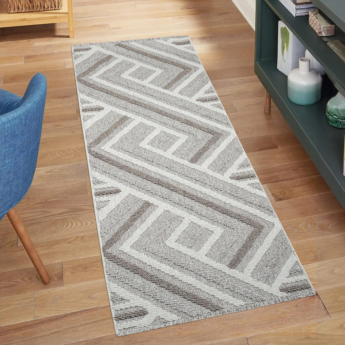 KURZFLOR-TEPPICH Lindo 7590 Beige 80x300 cm - Beige/Grau, Textil (80/300cm) - carpet city