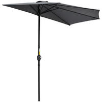 SONNENSCHIRM, Metall, Grau+Schwarz - Dunkelgrau, Metall (150/293cm) - Outsunny