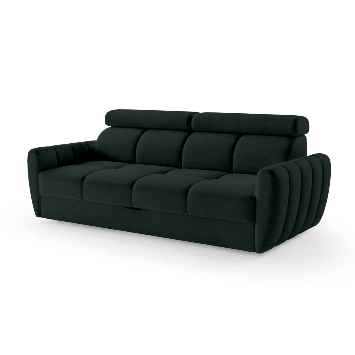 SOFA Franec Schwarz - Schwarz, Textil (227/86/99cm) - Pillovely