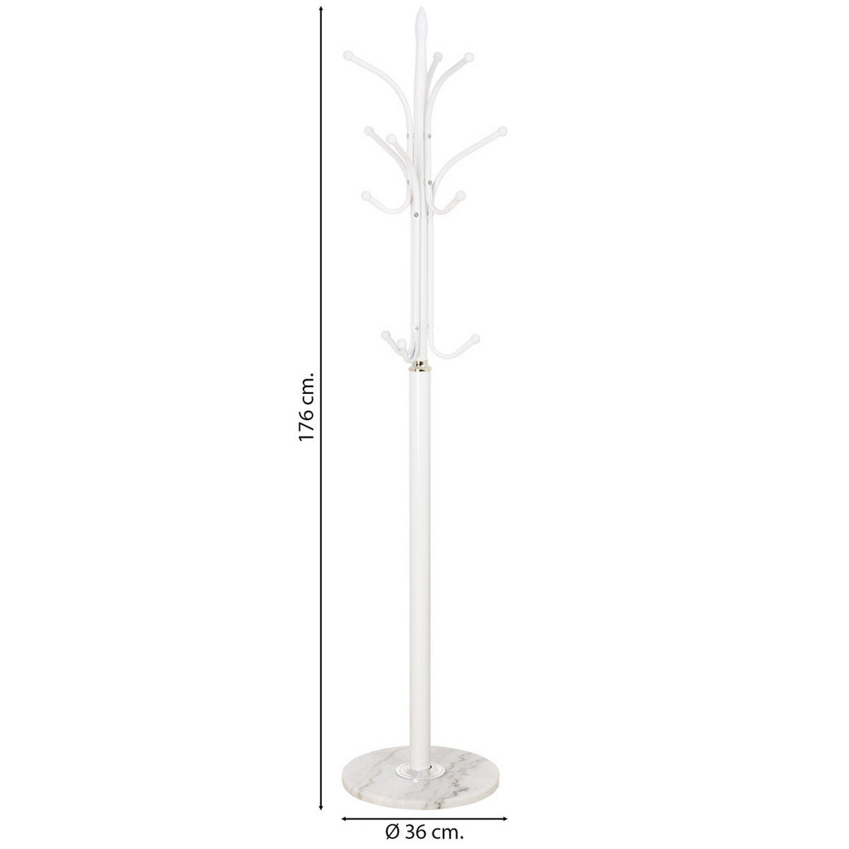 GARDEROBE aus metall - Weiß, Metall (36/176/36cm) - Wanderlust