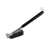 GRILLBÜRSTE aus Edelstahl mit Schaber 43.5 / 7 / 11.5 cm - Silberfarben, Metall (43.5cm)
