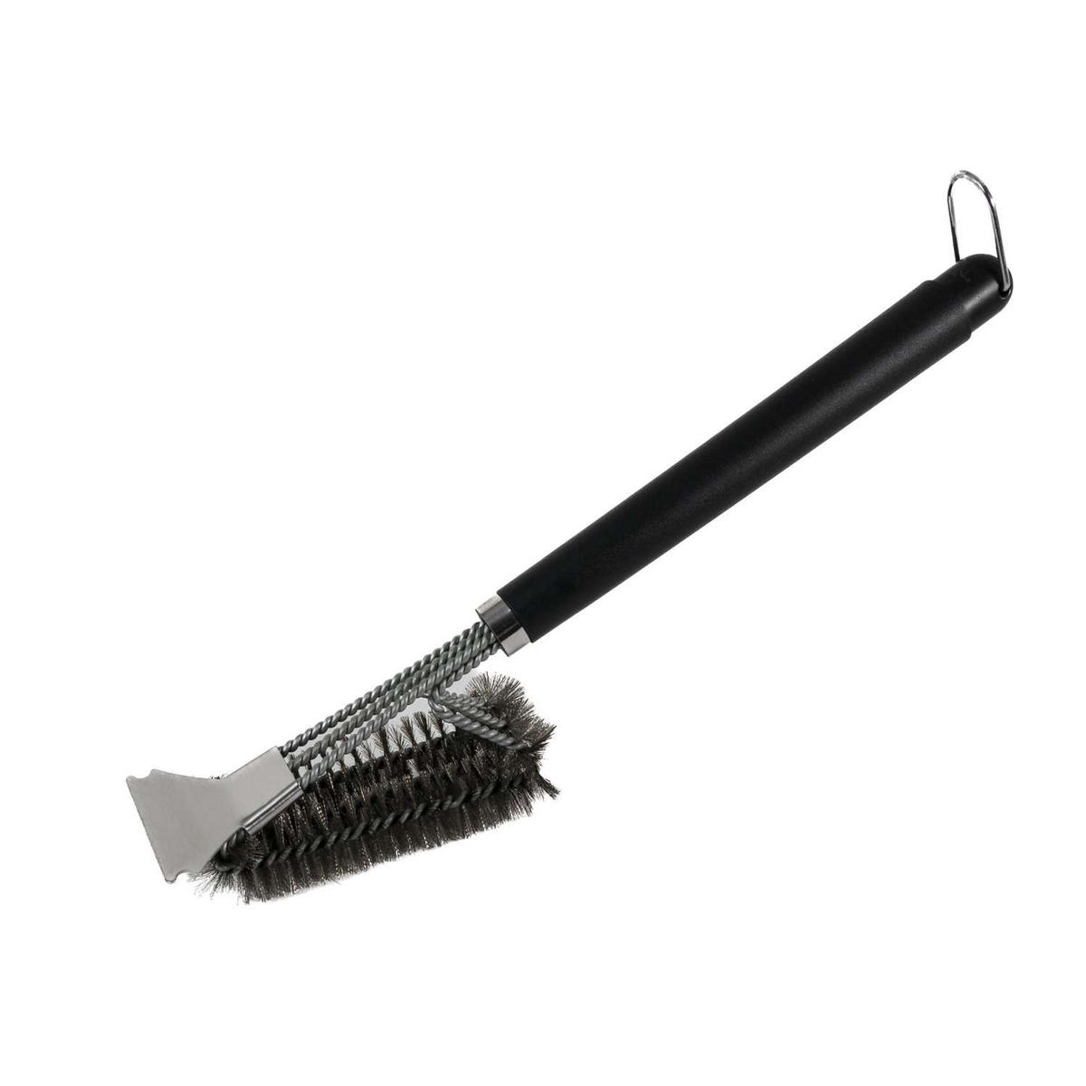 GRILLBÜRSTE aus Edelstahl mit Schaber 43.5 / 7 / 11.5 cm - Silberfarben, Metall (43.5cm)