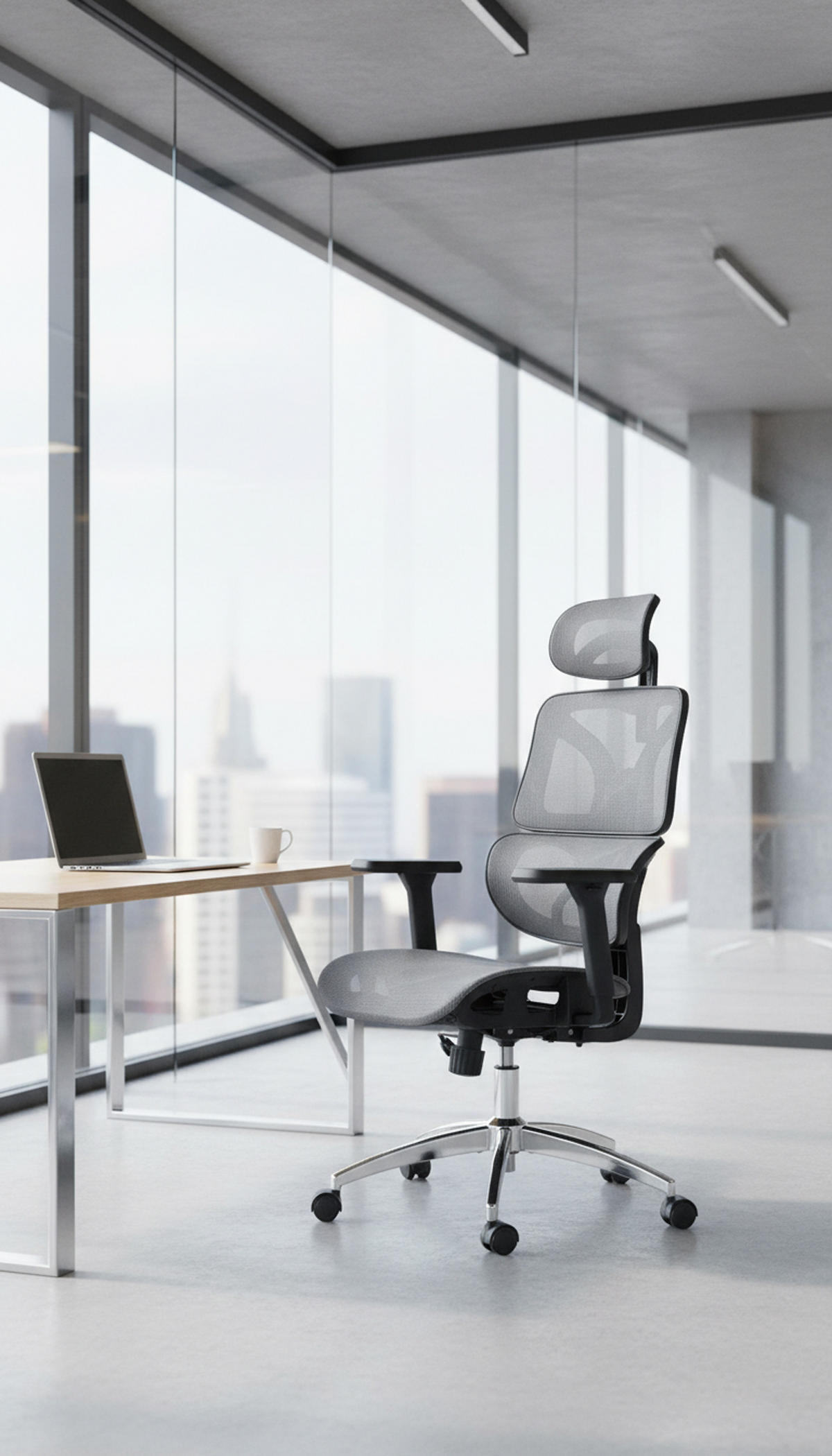 BÜROSTUHL Toren grau - Chromfarben/Grau, Kunststoff/Metall (66/126/76cm) - TPFLiving