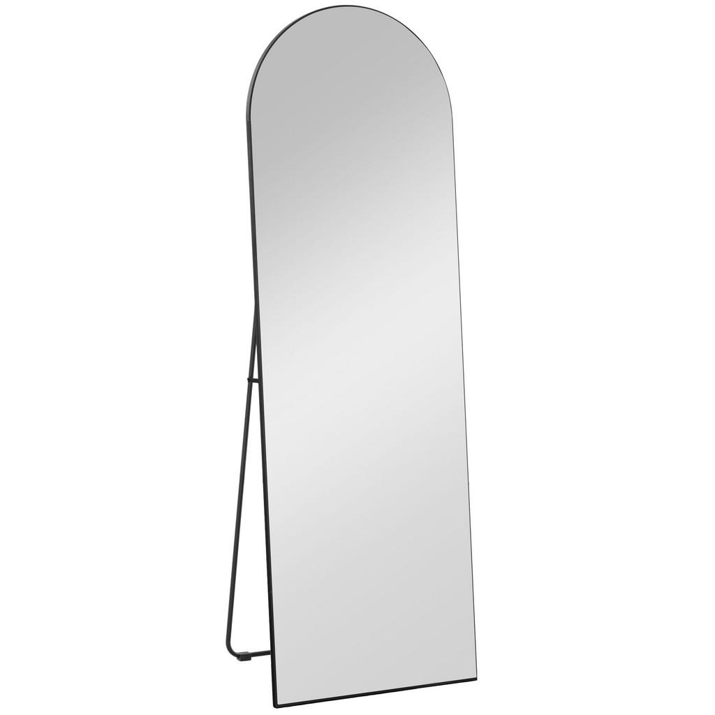 HOMCOM CELOTĚLOVÉ ZRCADLO, bez rámu, volně stojící/montáž na zeď, 50 x 150 cm, černé