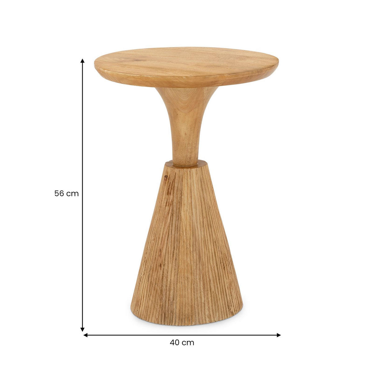 BEISTELLTISCH BHIMA natur - Naturfarben, Holz (40/40/56cm) - IDIMEX