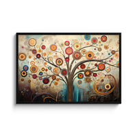 POSTER MIT RAHMEN Baum - Baum des Lebens - Farbe 120x80 cm - Braun, Papier (120/80cm) - MuchoWow