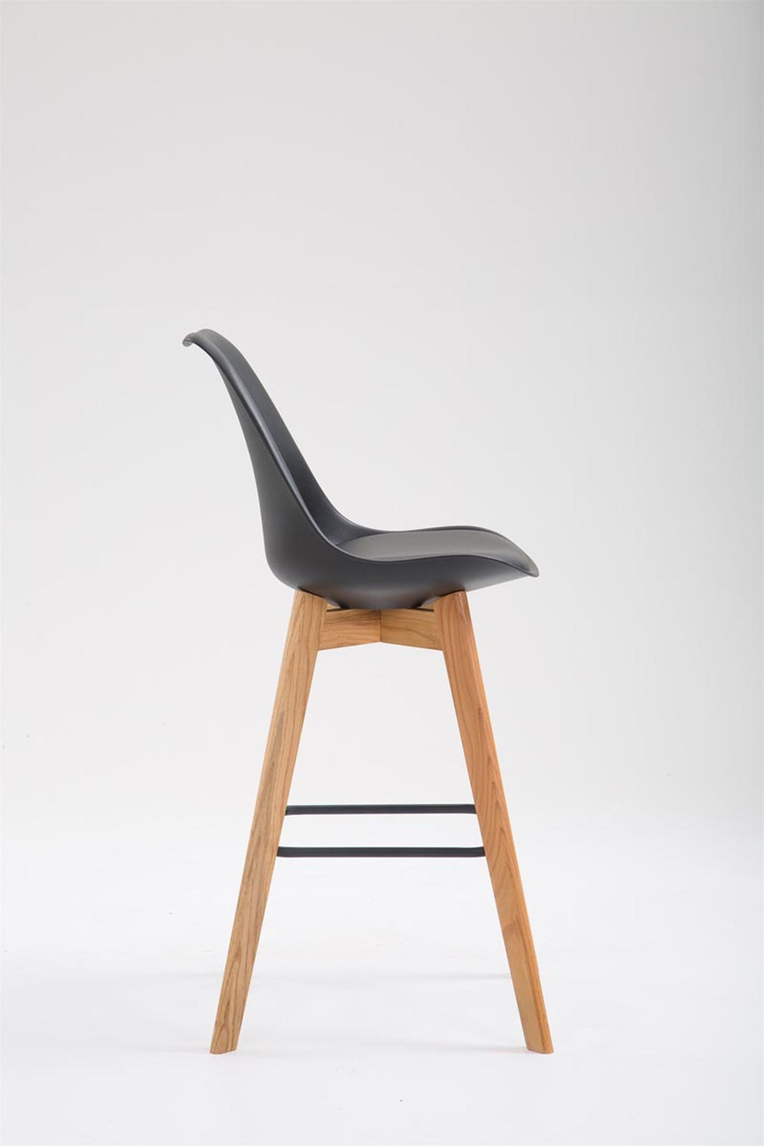 Thumbnail - TPFLiving Barhocker, Schwarz, Textil, Gittergestell, 48x100x56 cm, Esszimmer, Barmöbel, Barhocker