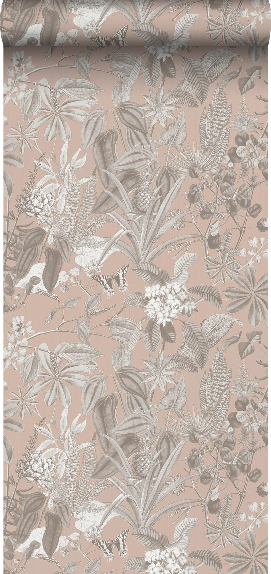 TAPETE tropische Blätter und Blüten 53 cm x 10 m - Pink, Papier (53/1000cm) - Sanders & Sanders