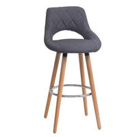 BARHOCKER mit Rückenlehne Sitzhöhe 68 cm Leinen Dunkelgrau - Dunkelgrau, Holz (40/70/43cm) - Meubliv