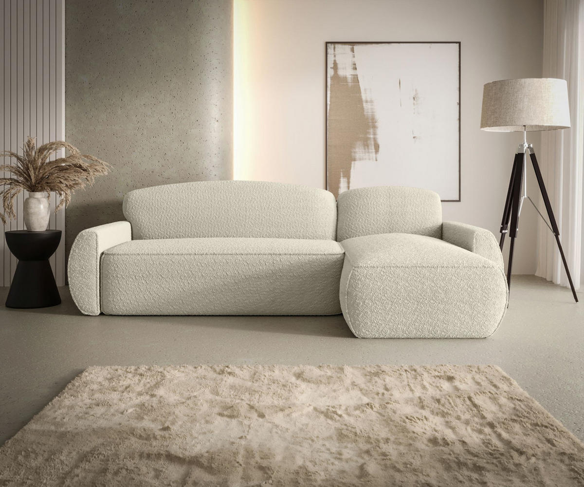ECKSOFA mit Schlaffunktion LUCAS Quelle 03 Rechts - Beige, Textil (240/145cm) - Bedante