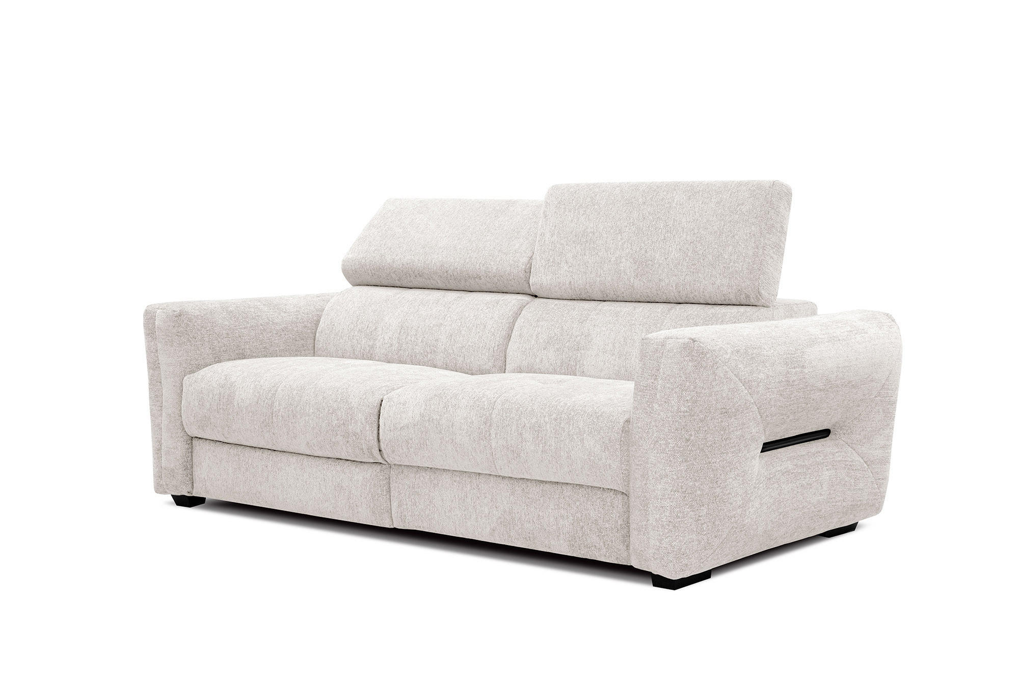 SOFA CALVERA 3-Sitzer mit 1 Relaxfunktion, weiß - Weiß, Holzwerkstoff/Textil (204/79/106cm) - Courtois Laville